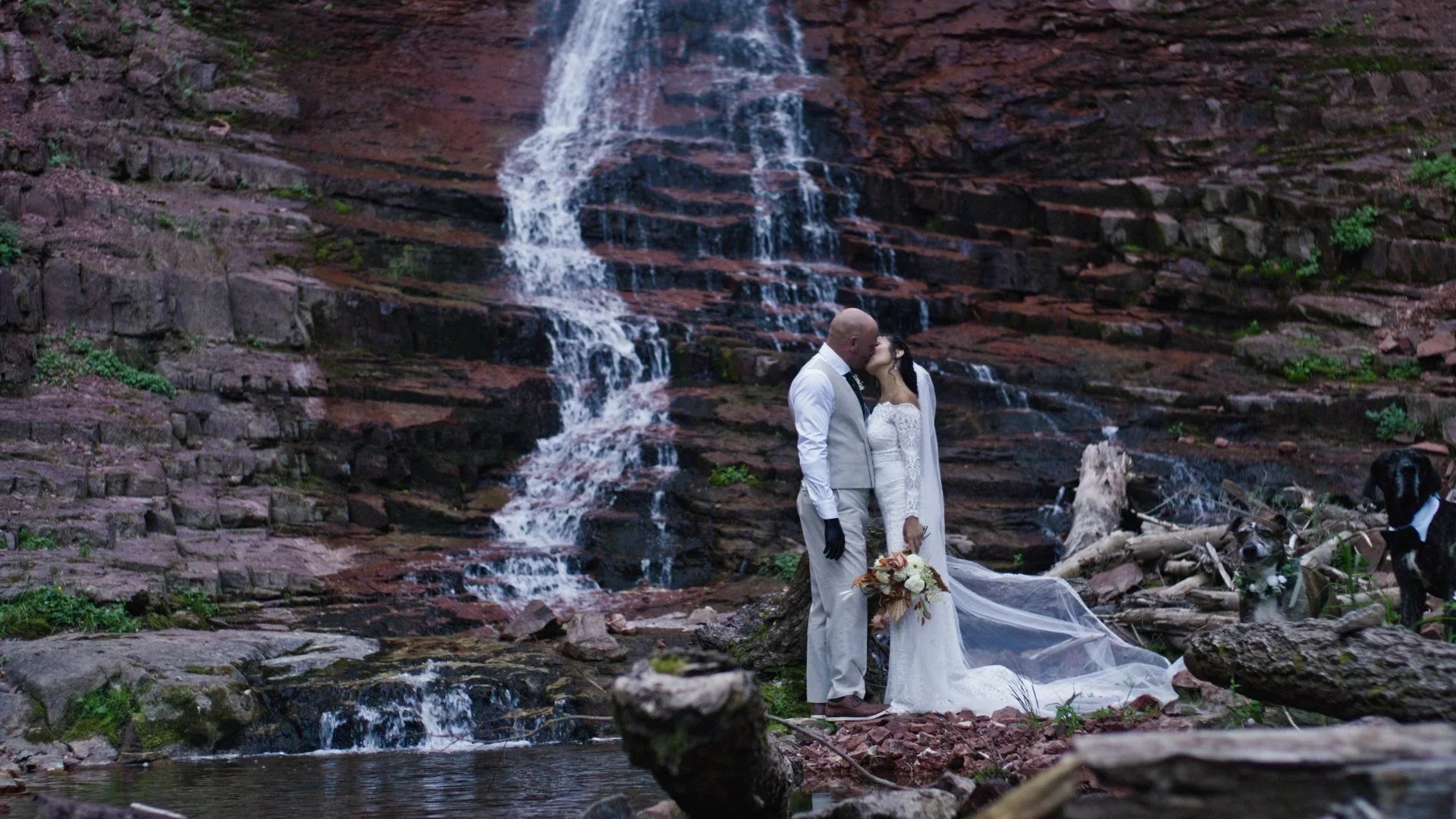 Adventure elopement film still - couple in the Colorado mountains